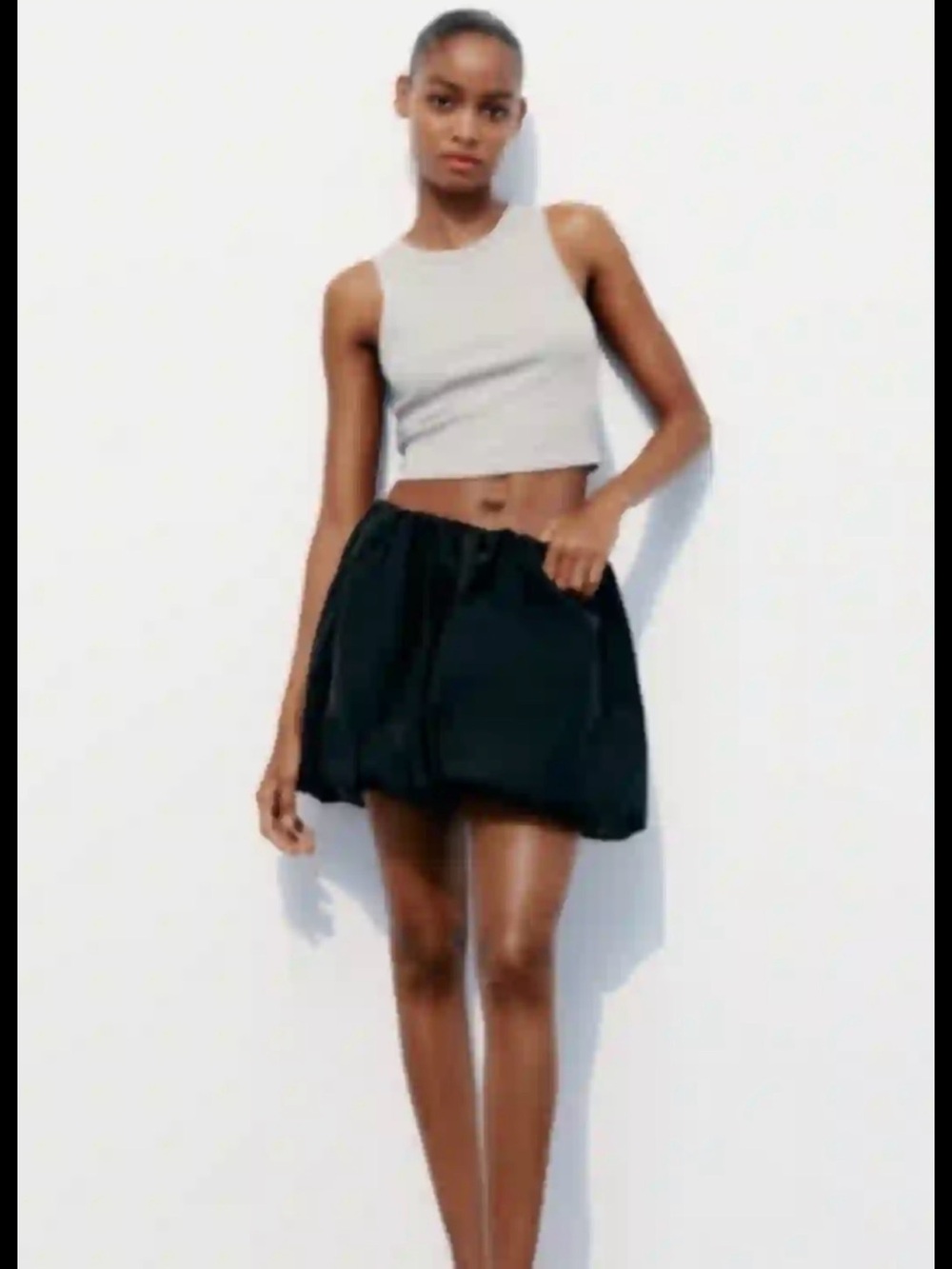 Zara Black Mini Bubble Skirt